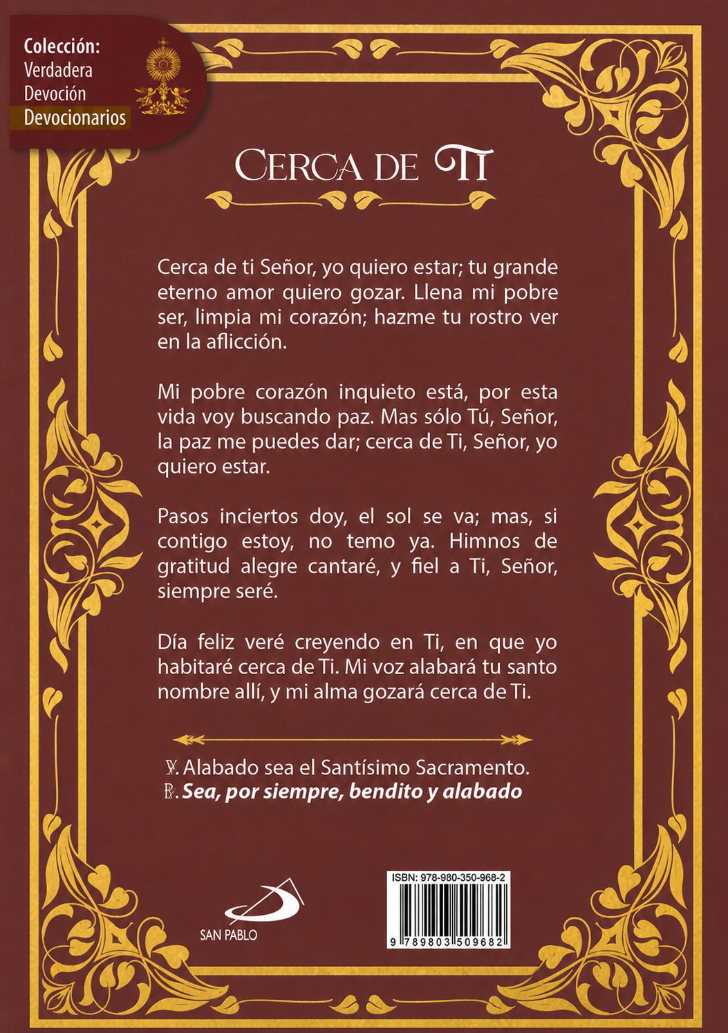 Devocionario Eucarístico – Tesoro de Oraciones Escogidas