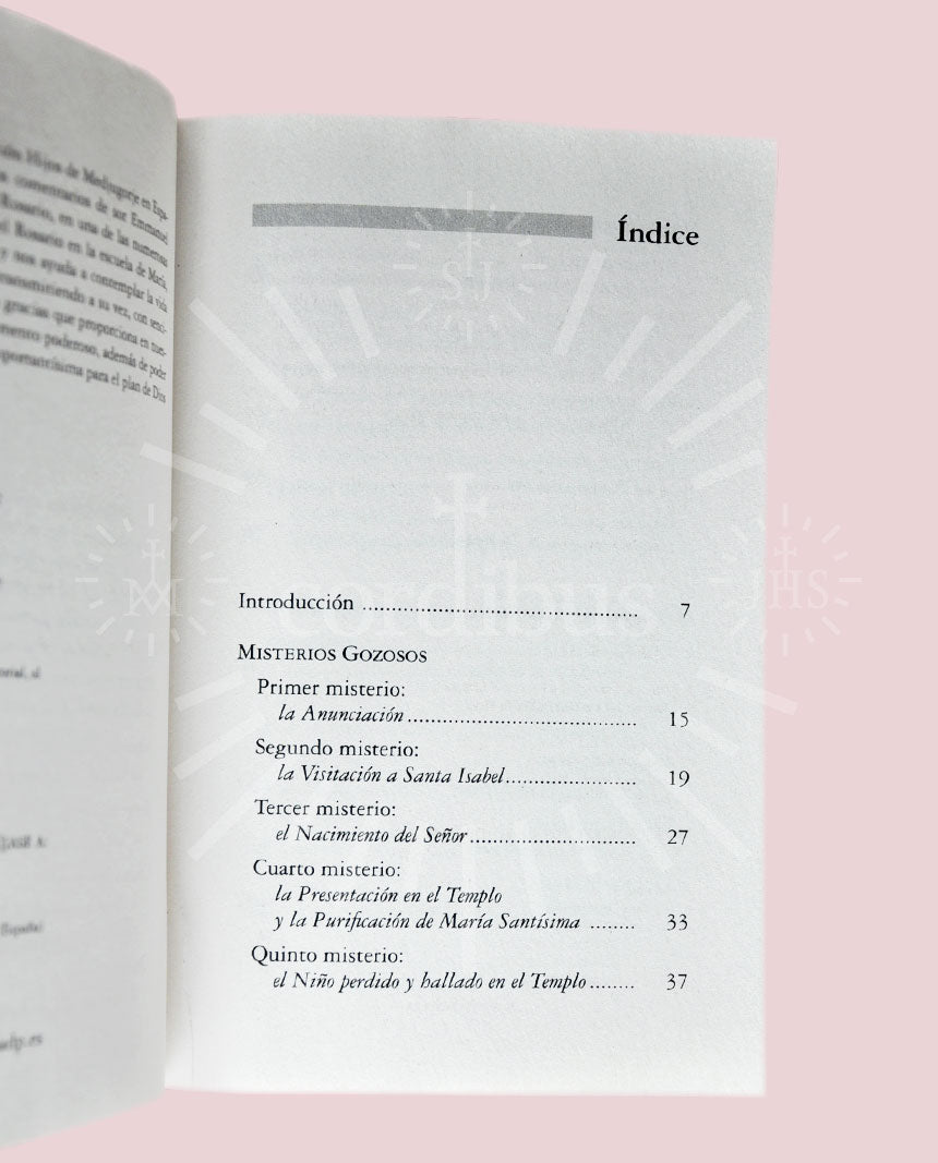 Contemplación de los misterios del Rosario (Libro, folleto y rosario)