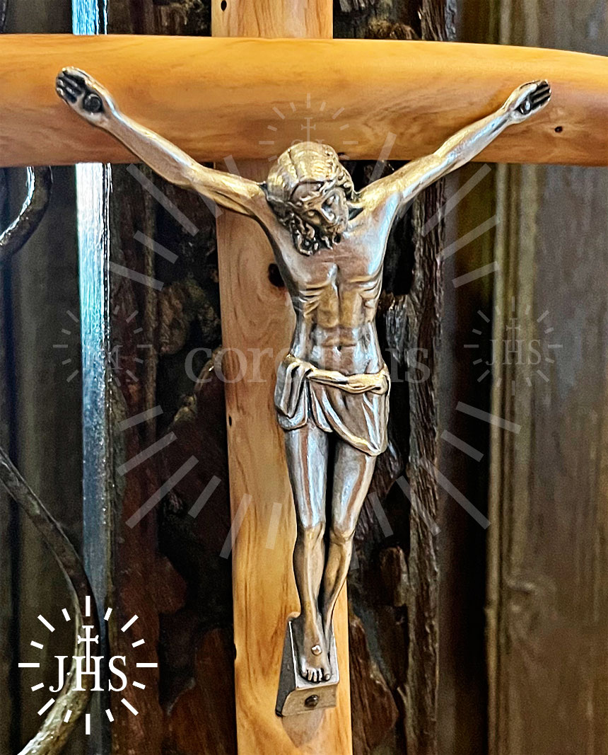 Cruz de madera medugorje Cristo de metal